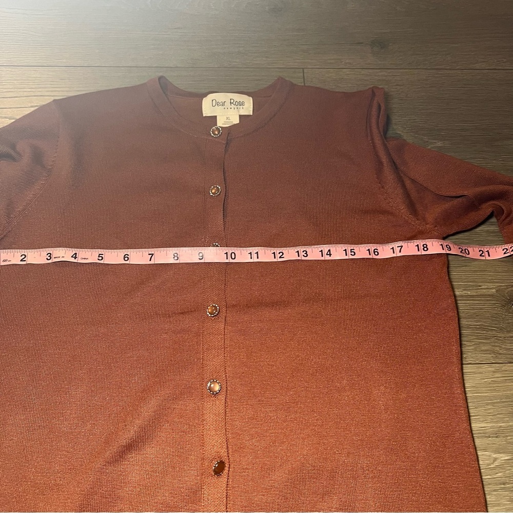 Brown Cardigan Sweater Women’s Size XLarge By Dear Rose With Imperfections Read - Picture 6 of 11